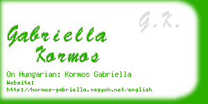 gabriella kormos business card